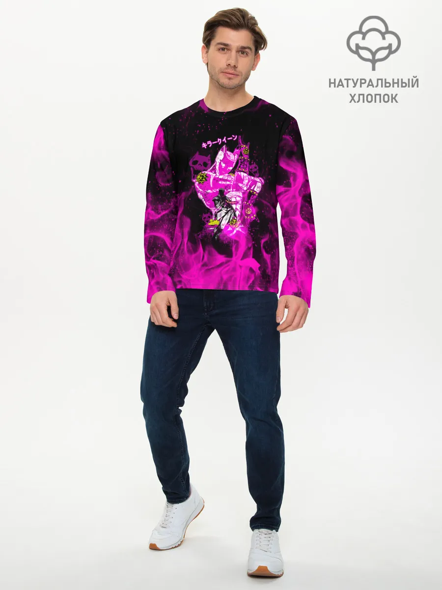 Мужской лонгслив базовый / KILLER QUEEN розовое пламя