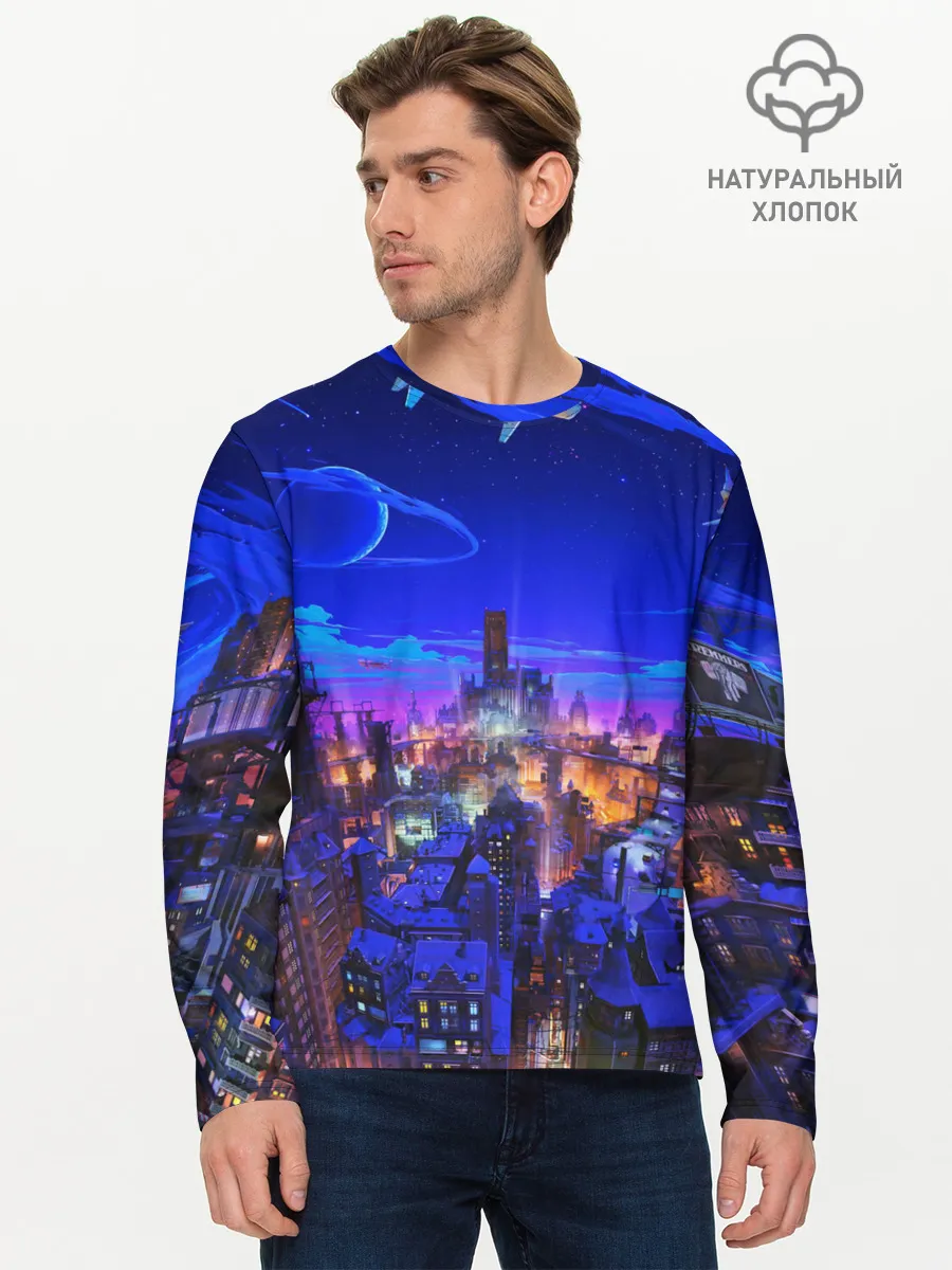 Мужской лонгслив базовый / Сказочный город