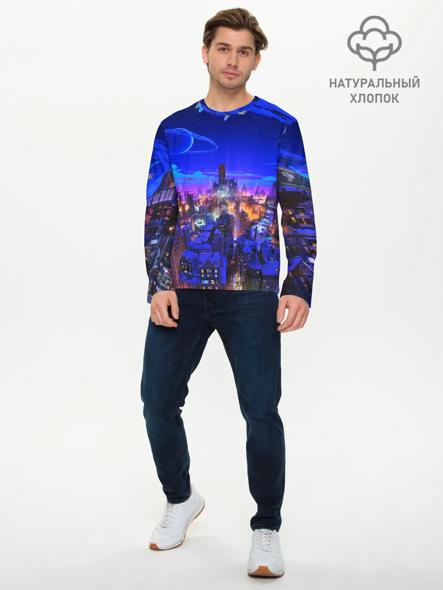 Мужской лонгслив базовый / Сказочный город