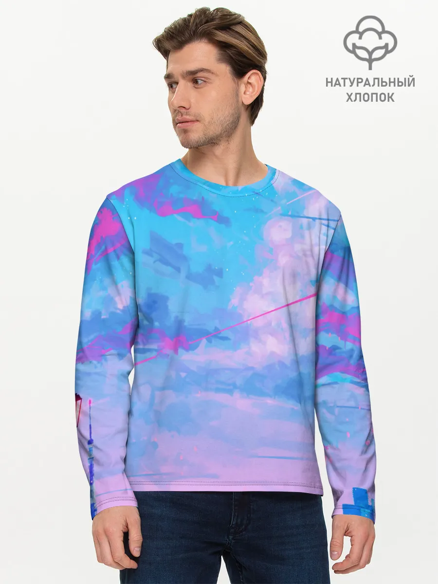 Мужской лонгслив базовый / РОЗОВЫЕ ОБЛАКА