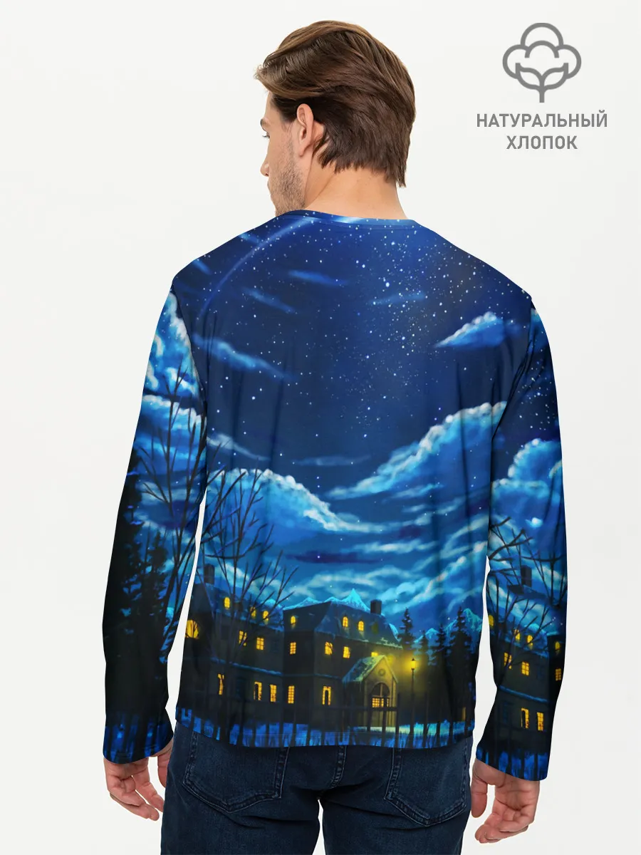 Мужской лонгслив базовый / ЗИМНЯЯ НОЧЬ