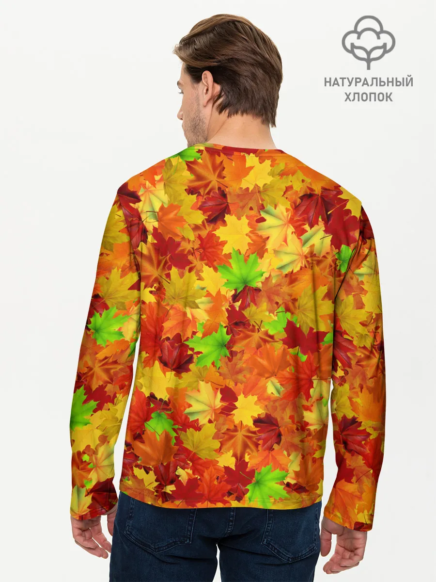 Мужской лонгслив базовый / Кленовые листья