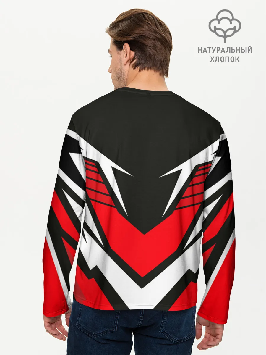 Мужской лонгслив базовый / Sports geometry 4