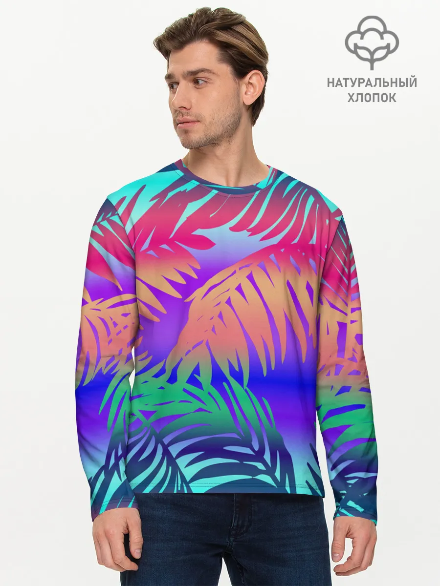 Мужской лонгслив базовый / НЕОНОВЫЕ ПАЛЬМЫ