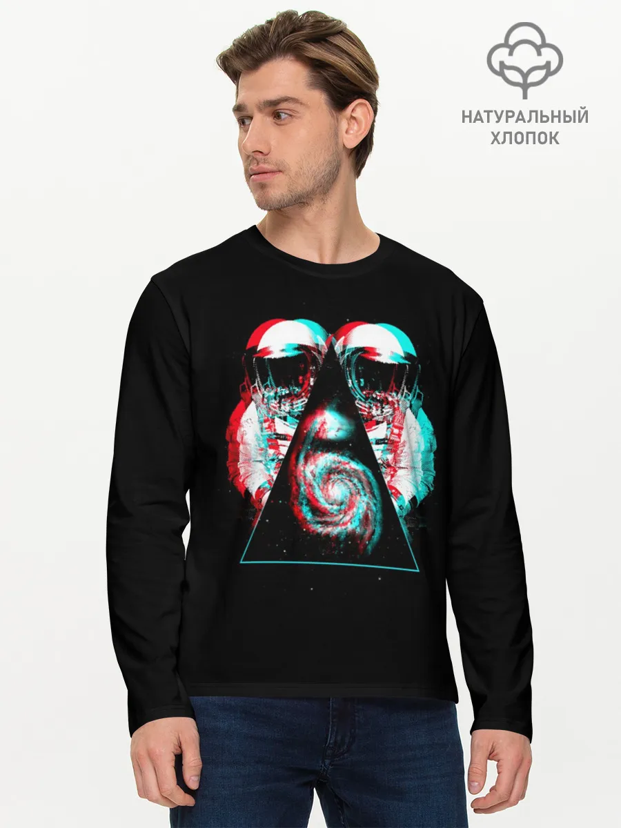 Мужской лонгслив базовый / Cosmo Glitch