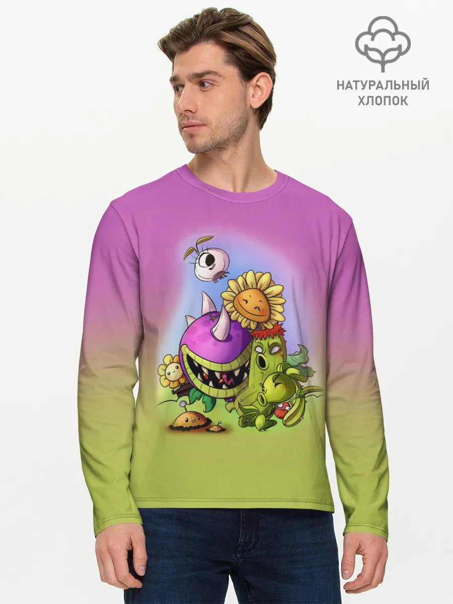 Мужской лонгслив базовый / Plants vs. Zombies