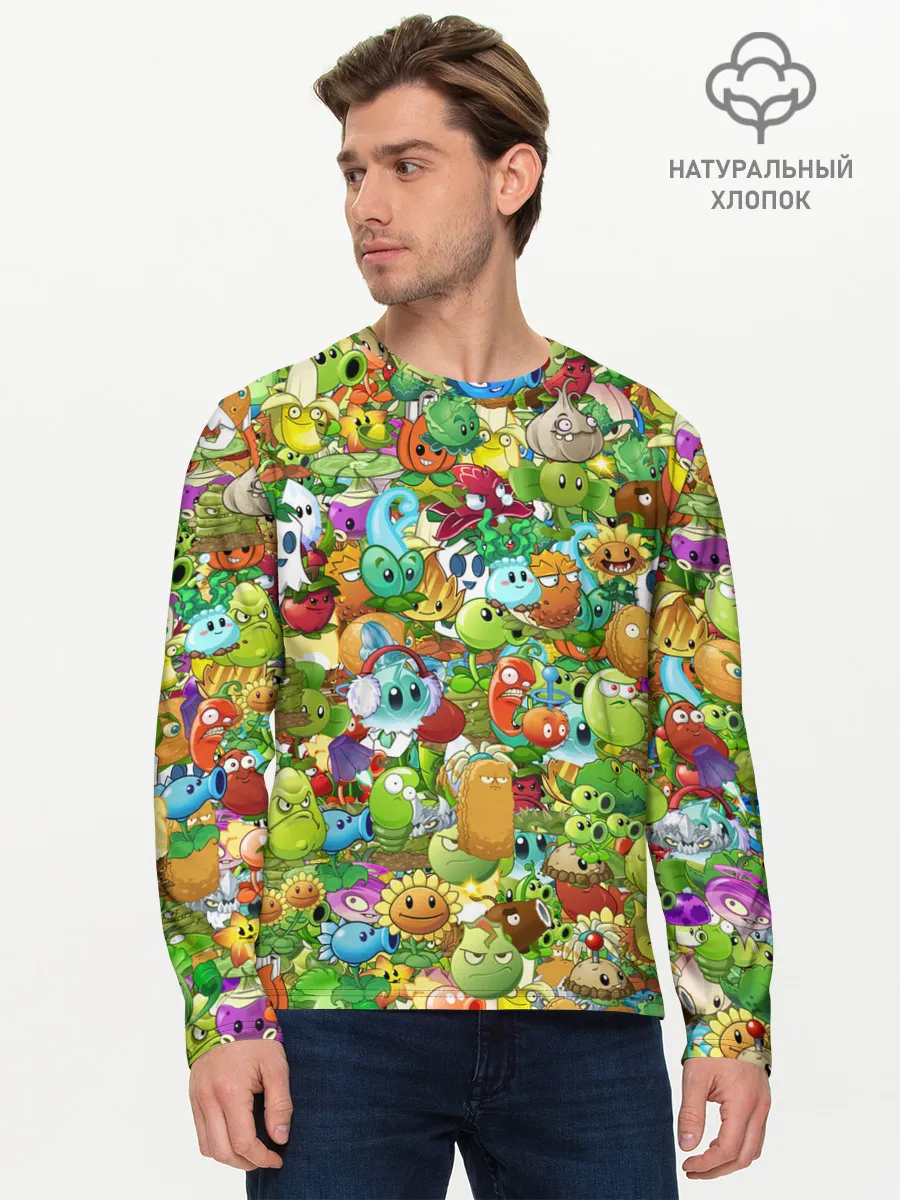 Мужской лонгслив базовый / PLANTS VS ZOMBIES