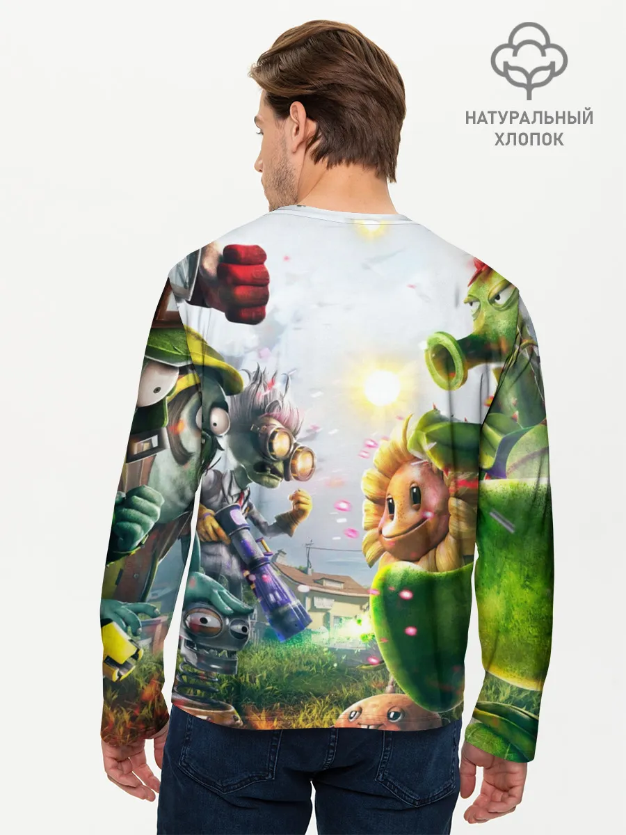 Мужской лонгслив базовый / Plants vs Zombies.
