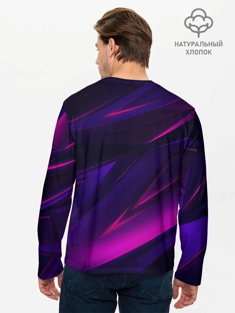 Мужской лонгслив базовый / GEOMETRY STRIPES NEON