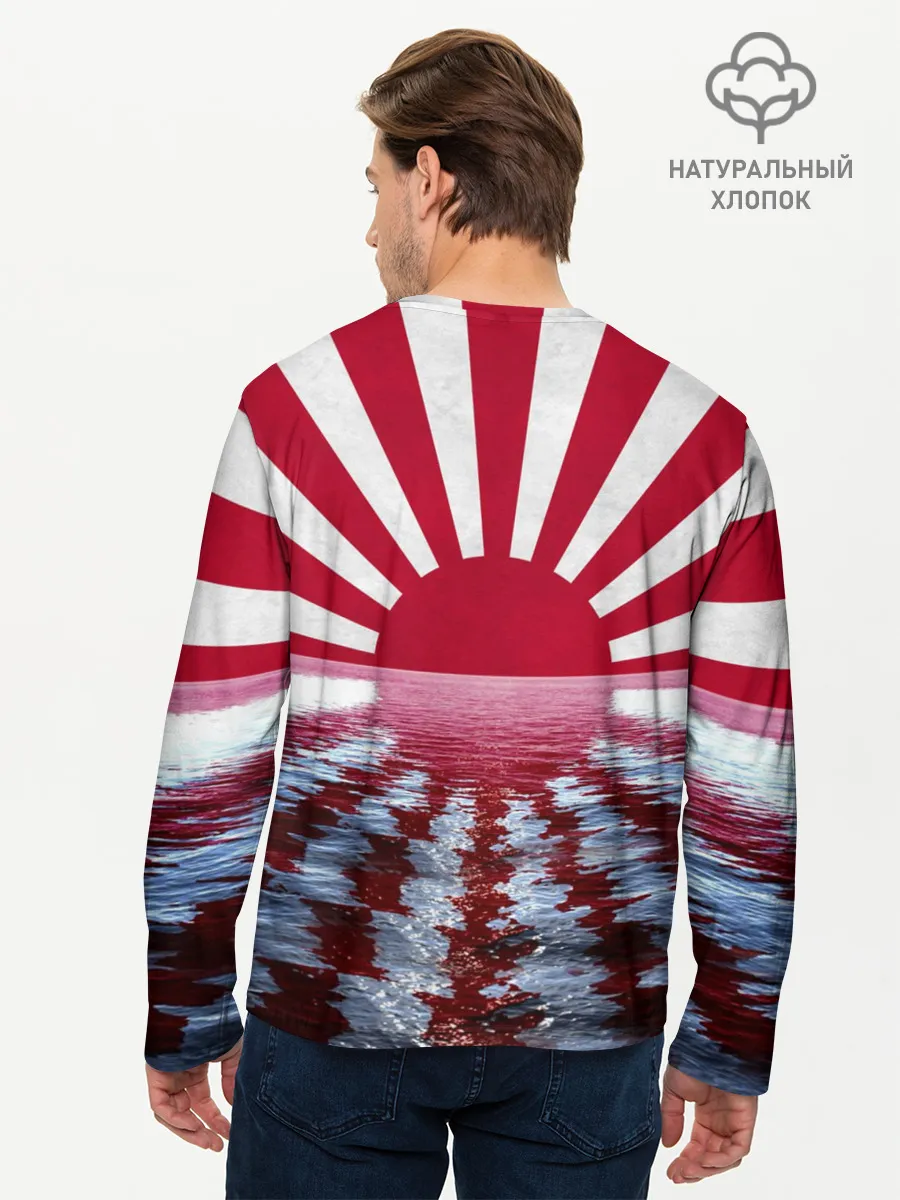 Мужской лонгслив базовый / Флаг Восходящего Солнца