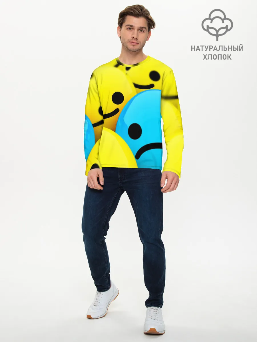 Мужской лонгслив базовый / СМАЙЛИКИ