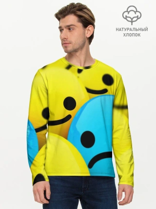 Мужской лонгслив базовый / СМАЙЛИКИ