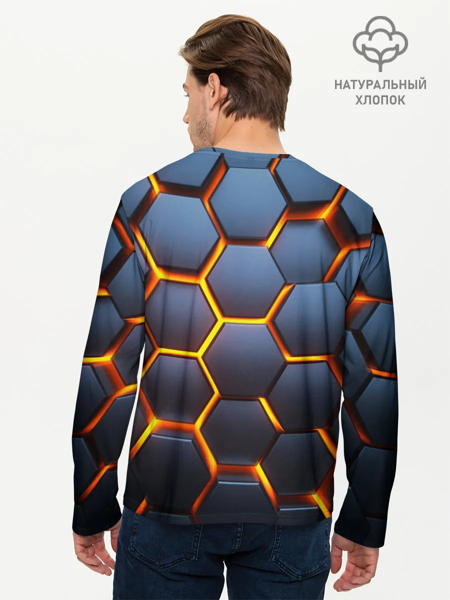 Мужской лонгслив базовый / 3D БРОНЬ