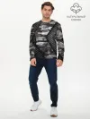 Мужской лонгслив базовый / Камуфляжная 3D броня