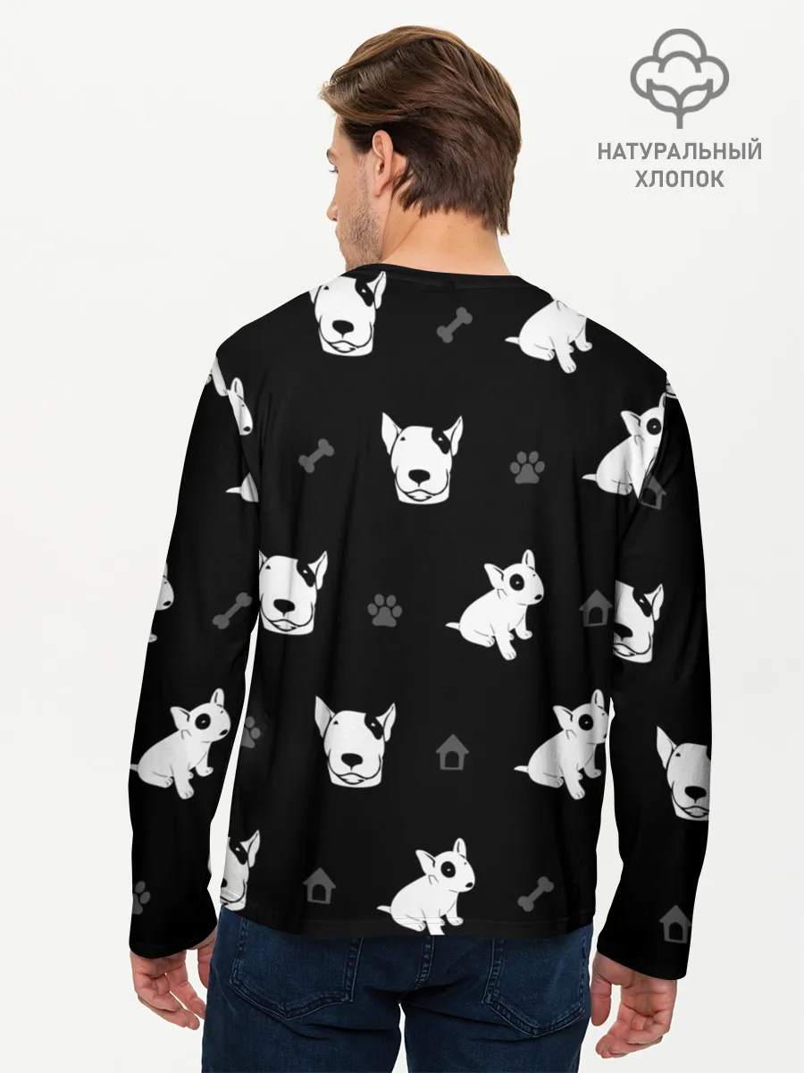 Мужской лонгслив базовый / Английский бультерьер