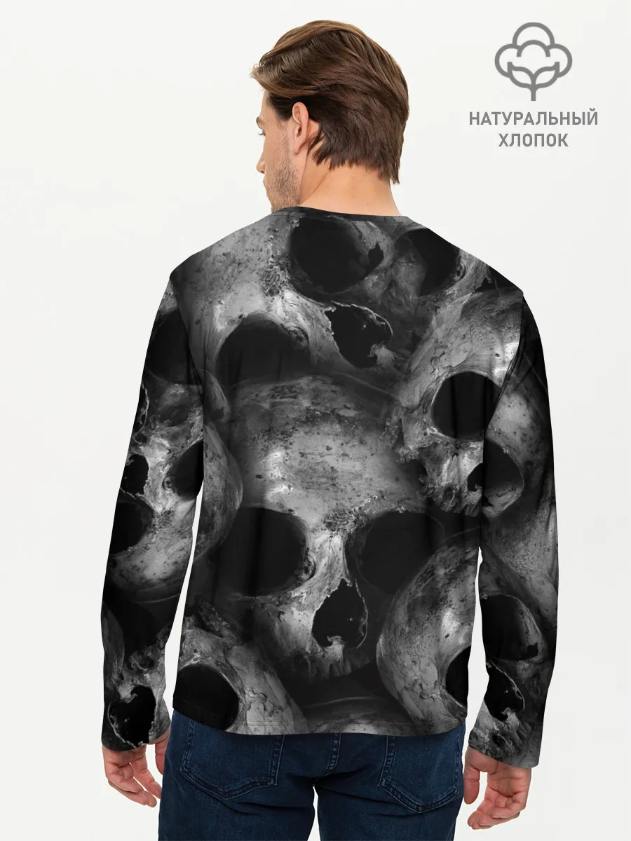 Мужской лонгслив базовый / Черепа