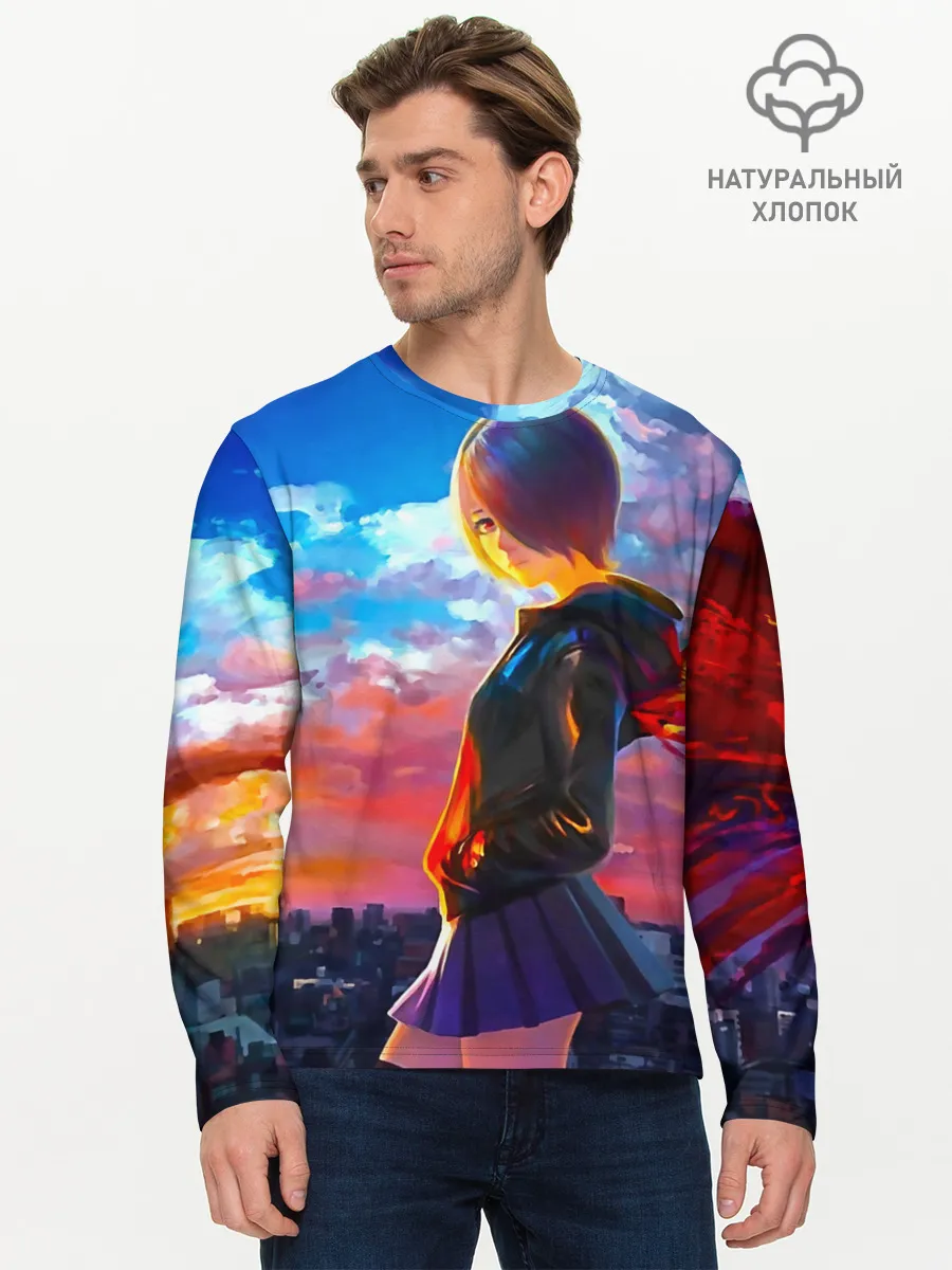 Мужской лонгслив базовый / Токийский гуль