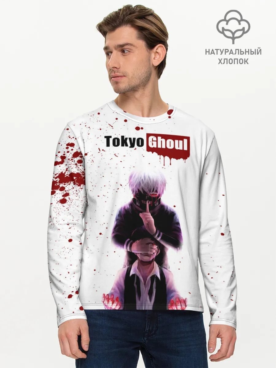 Мужской лонгслив базовый / Токийский гуль