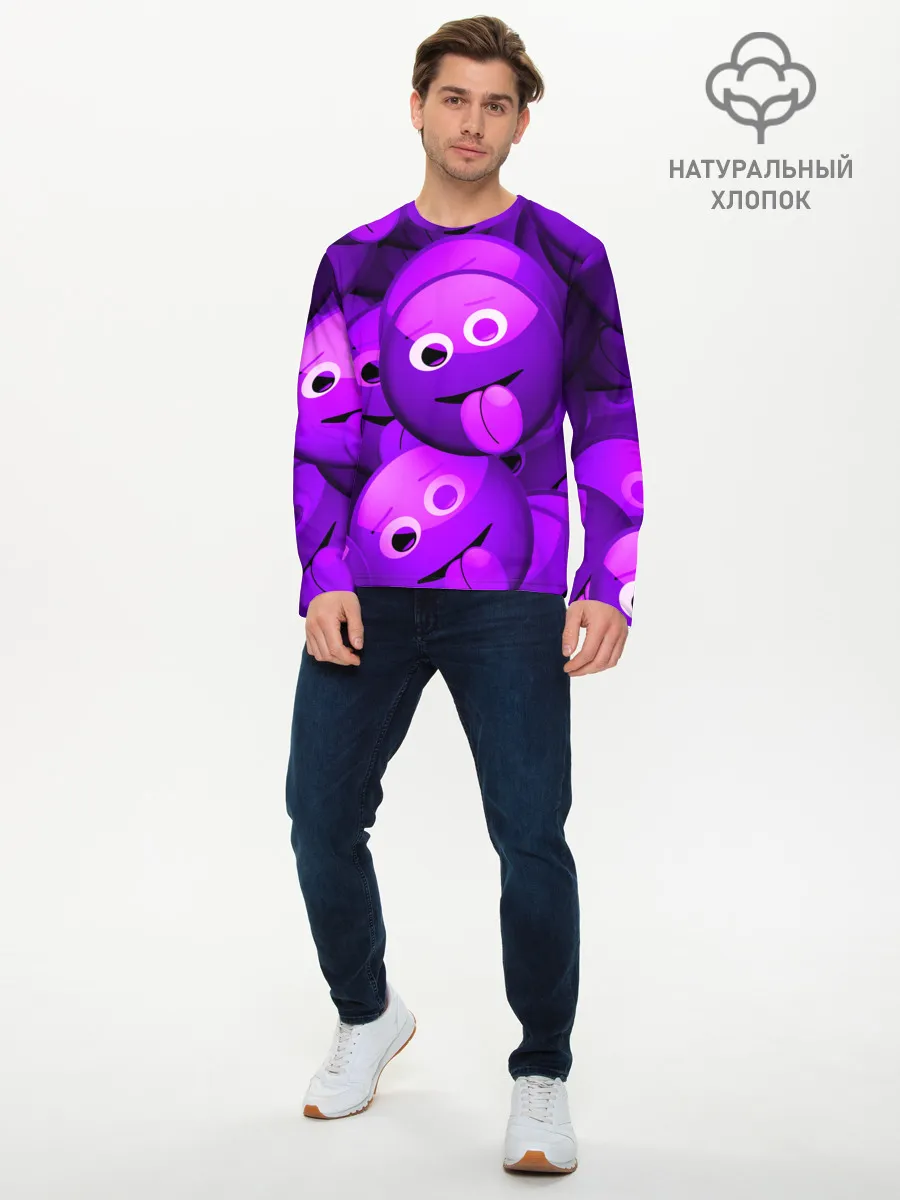 Мужской лонгслив базовый / НЕОНОВЫЕ СМАЙЛЫ