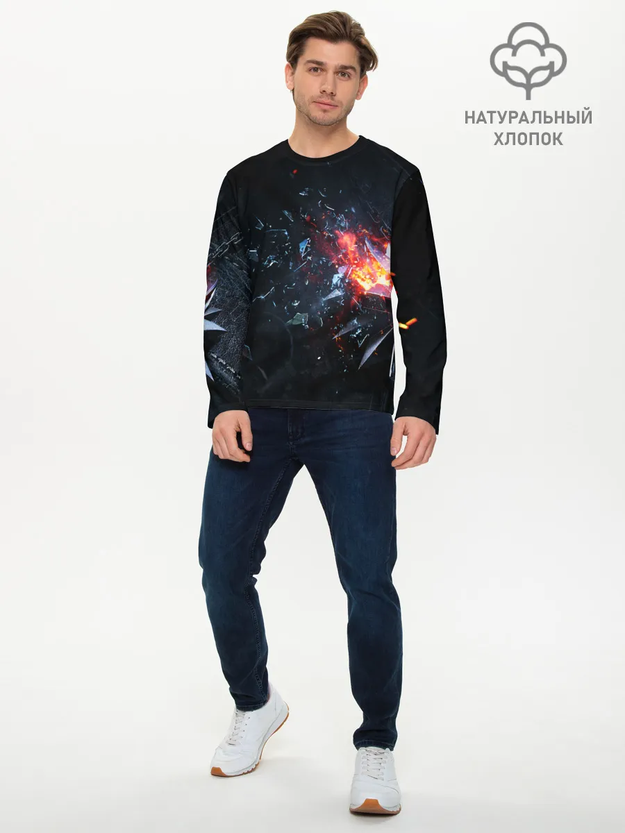 Мужской лонгслив базовый / МЕДАЛЬОН ВЕДЬМАКА