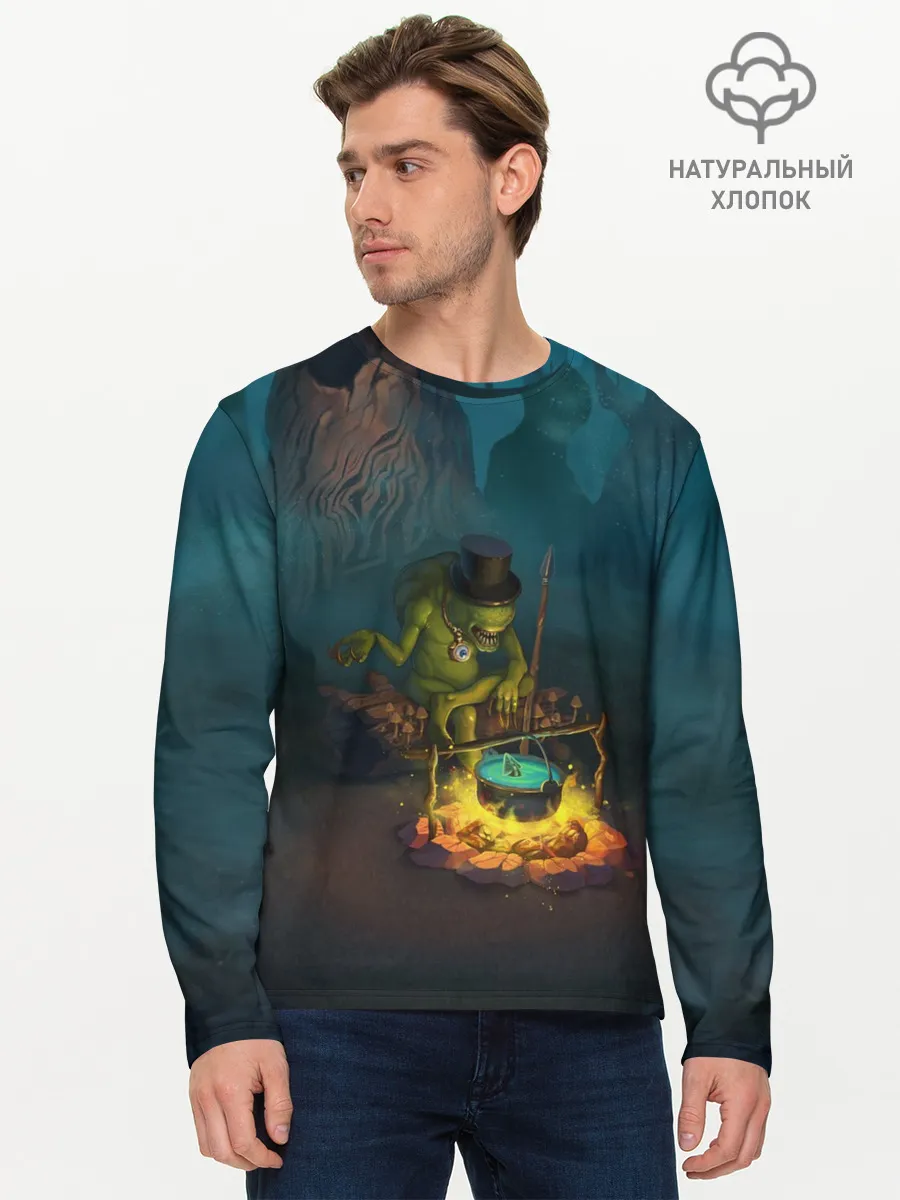 Мужской лонгслив базовый / Сэр Троглодит - Болото