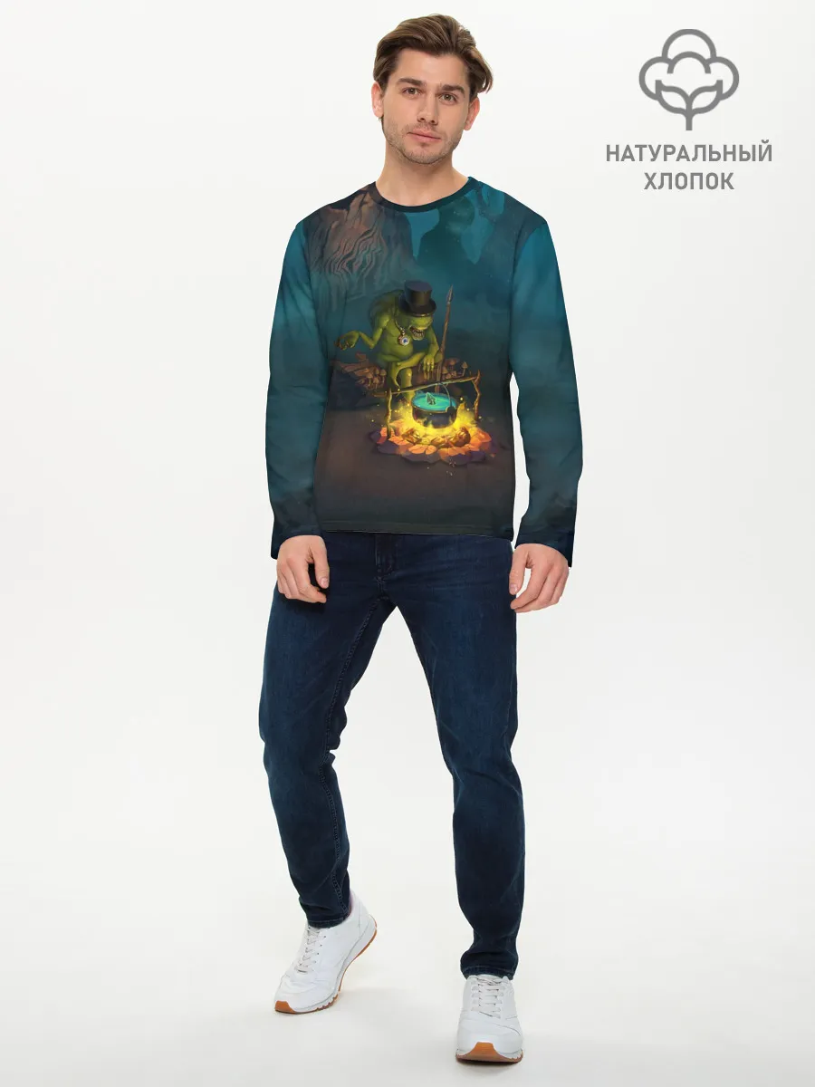 Мужской лонгслив базовый / Сэр Троглодит - Болото