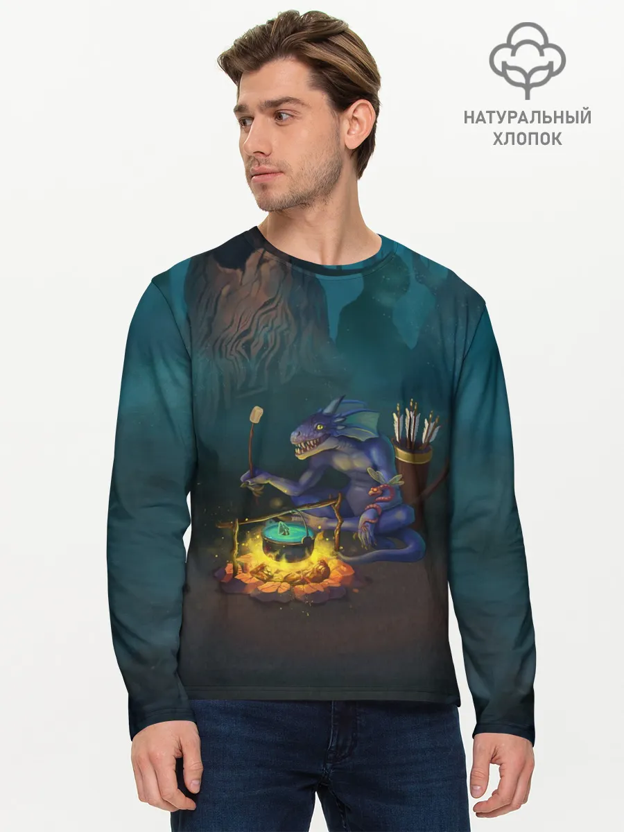 Мужской лонгслив базовый / Сэр Троглодит - Ящер