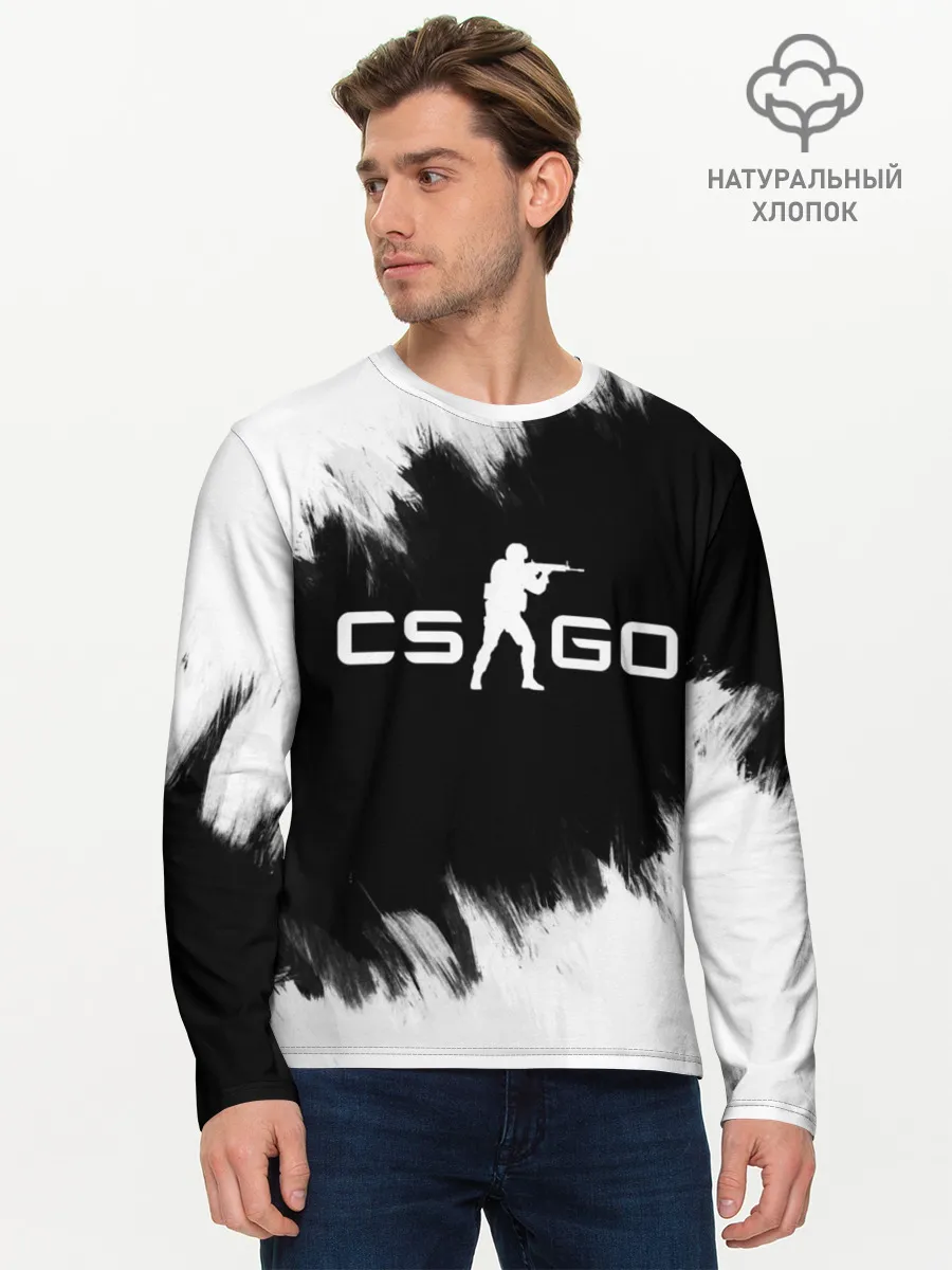 Мужской лонгслив базовый / CS:GO BW