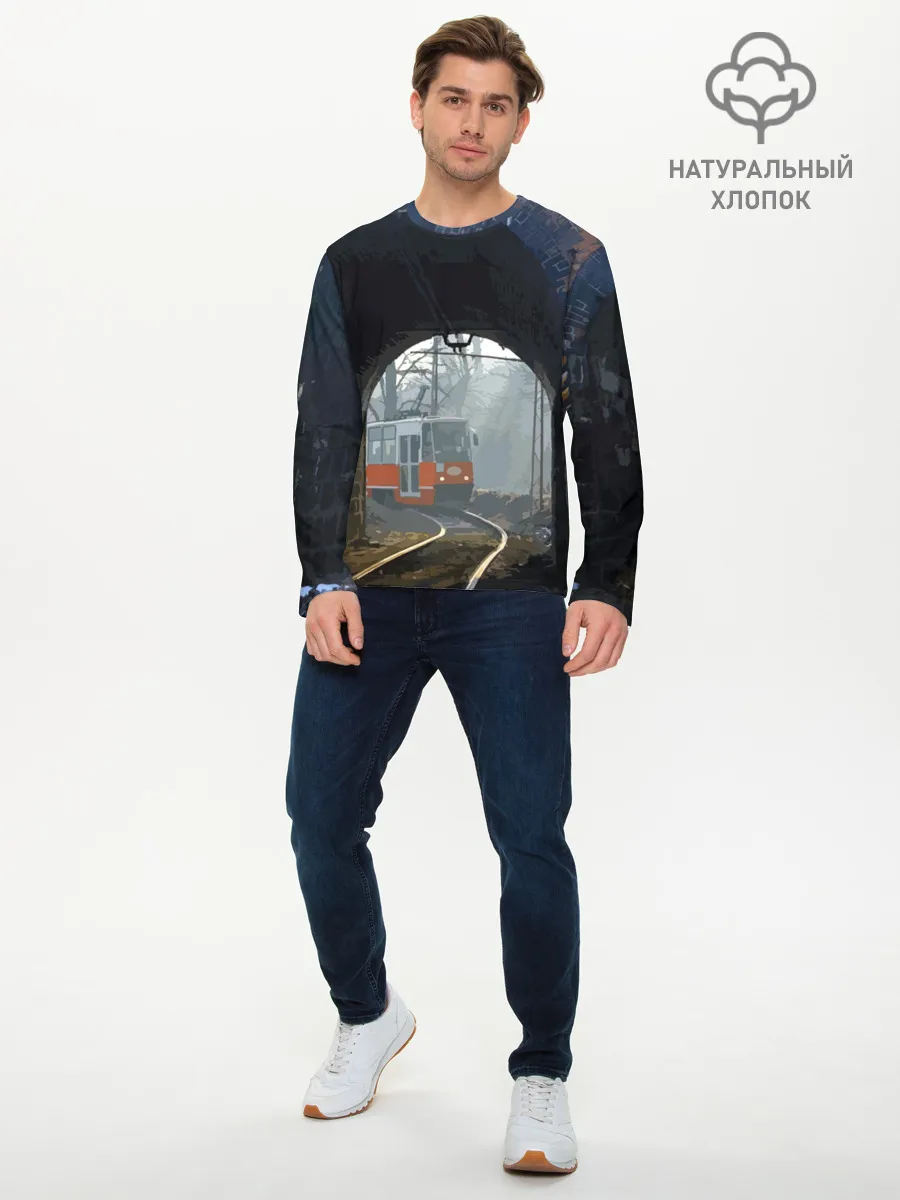 Мужской лонгслив базовый / Трамвай