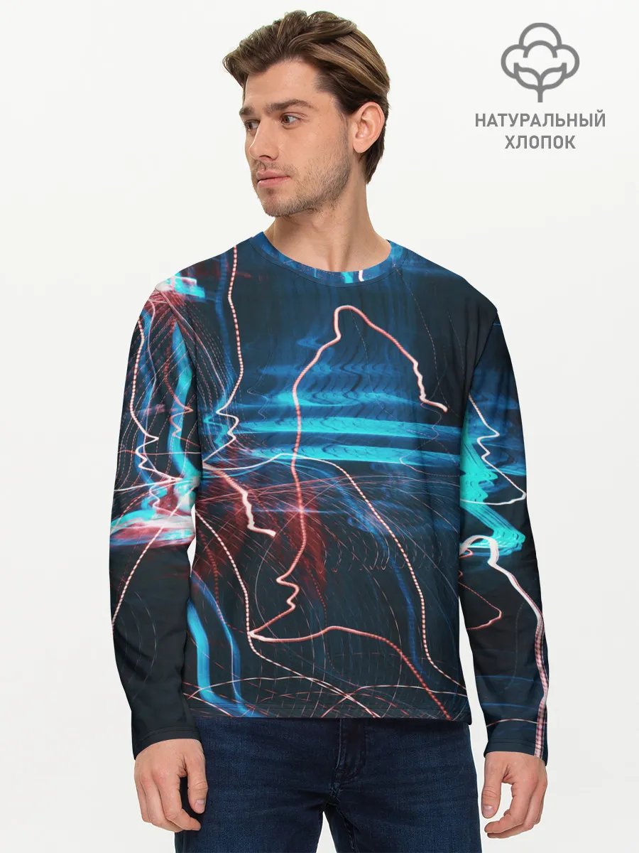 Мужской лонгслив базовый / Freeze Light digital art