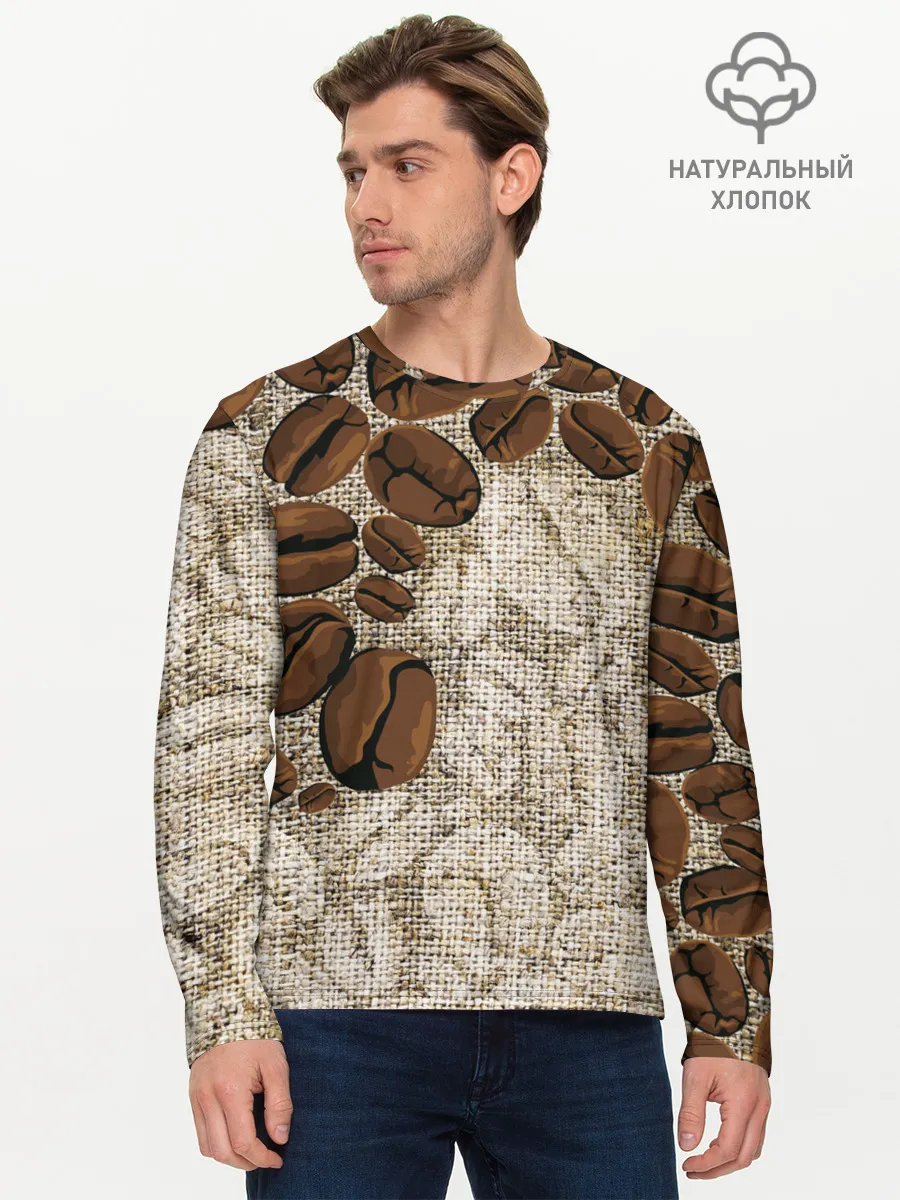 Мужской лонгслив базовый / Кофейные зёрна