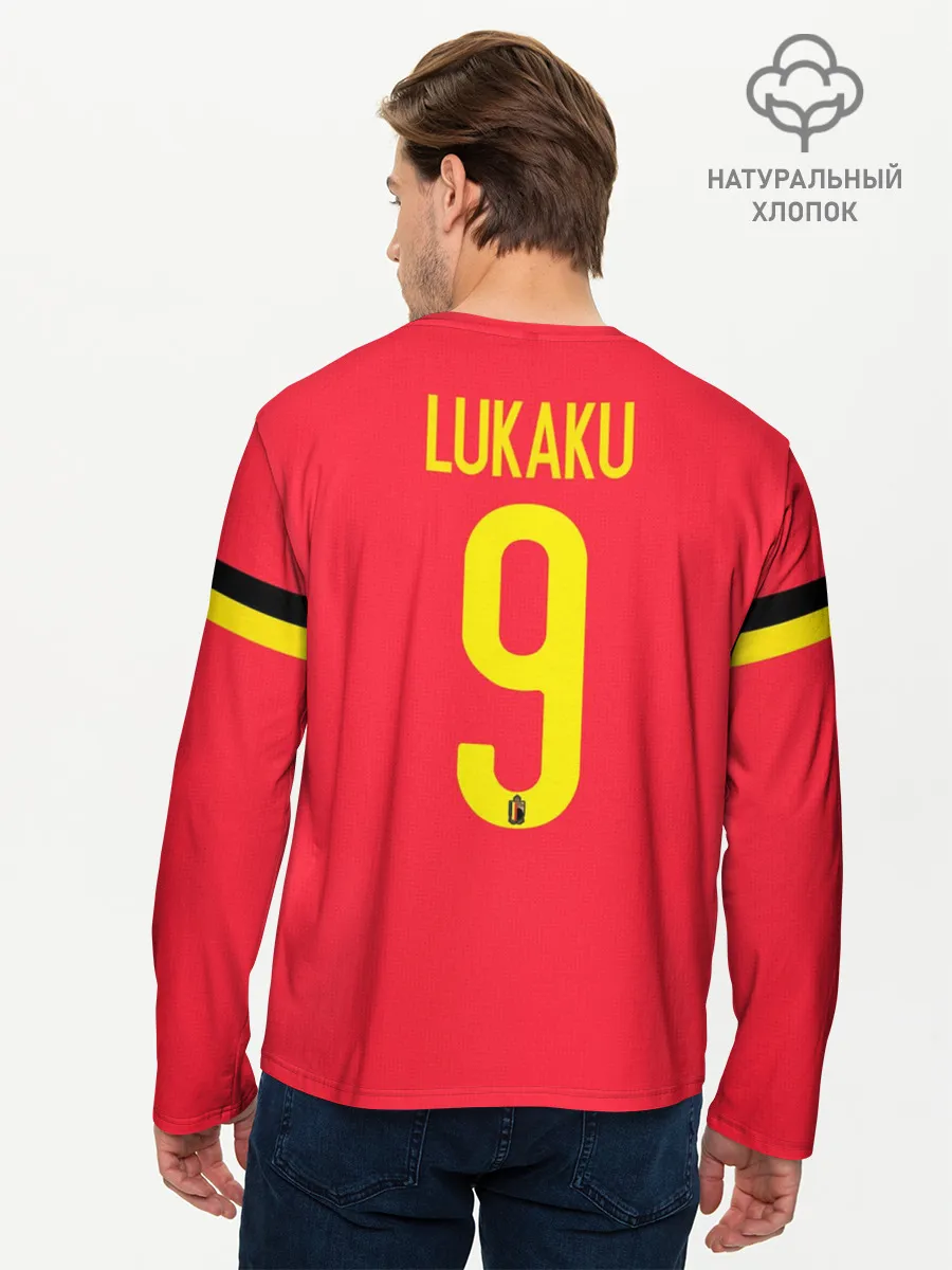 Мужской лонгслив базовый / Lukaku home EURO 2020