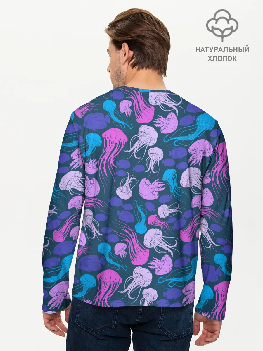Мужской лонгслив базовый / Медузы