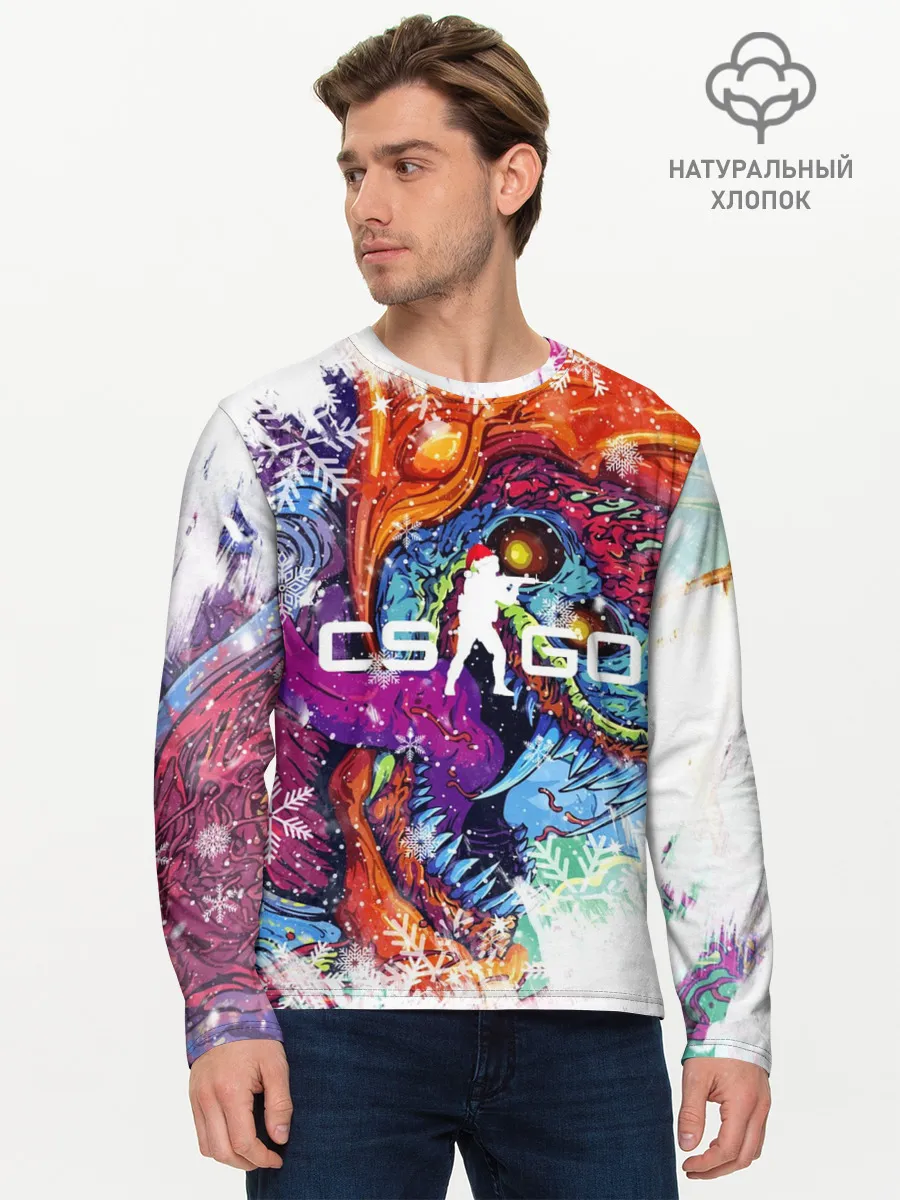 Мужской лонгслив базовый / Новогодний CS GO