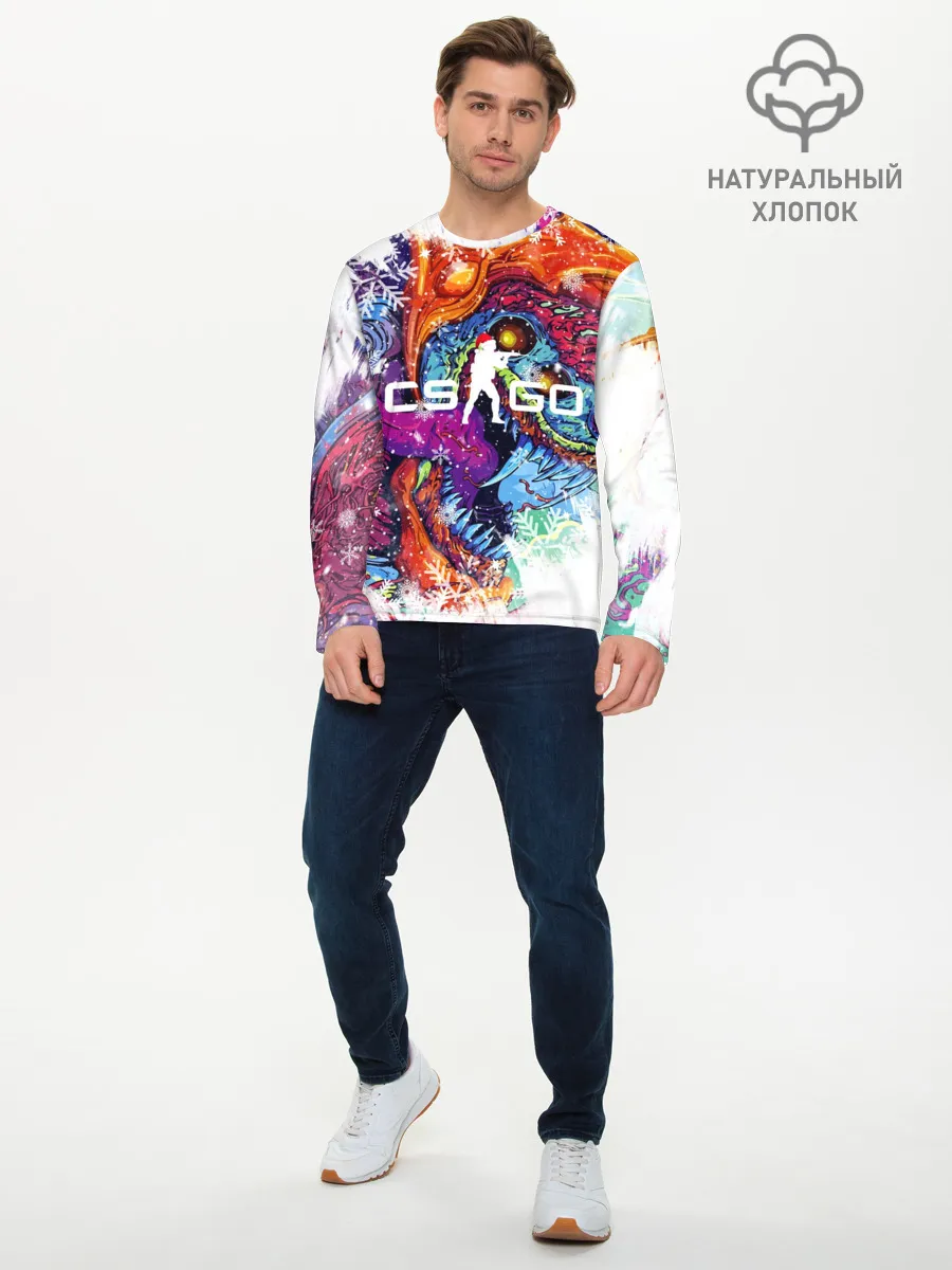 Мужской лонгслив базовый / Новогодний CS GO