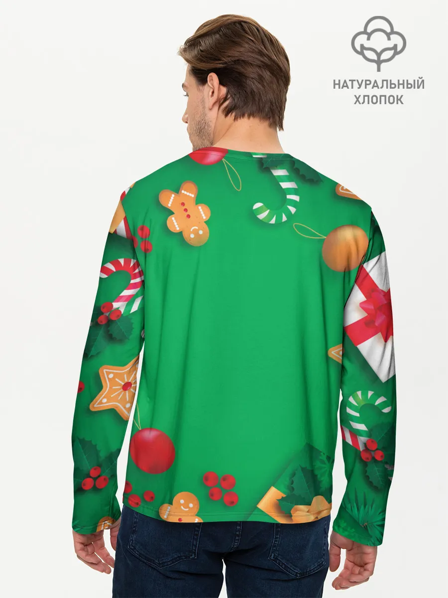 Мужской лонгслив базовый / Новогодний Sherlock