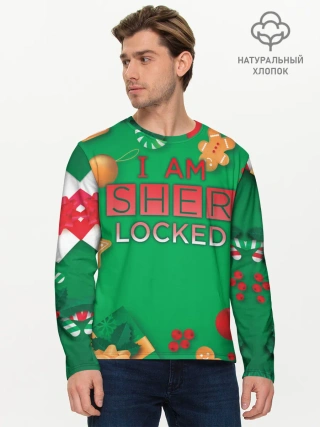 Мужской лонгслив базовый / Новогодний Sherlock
