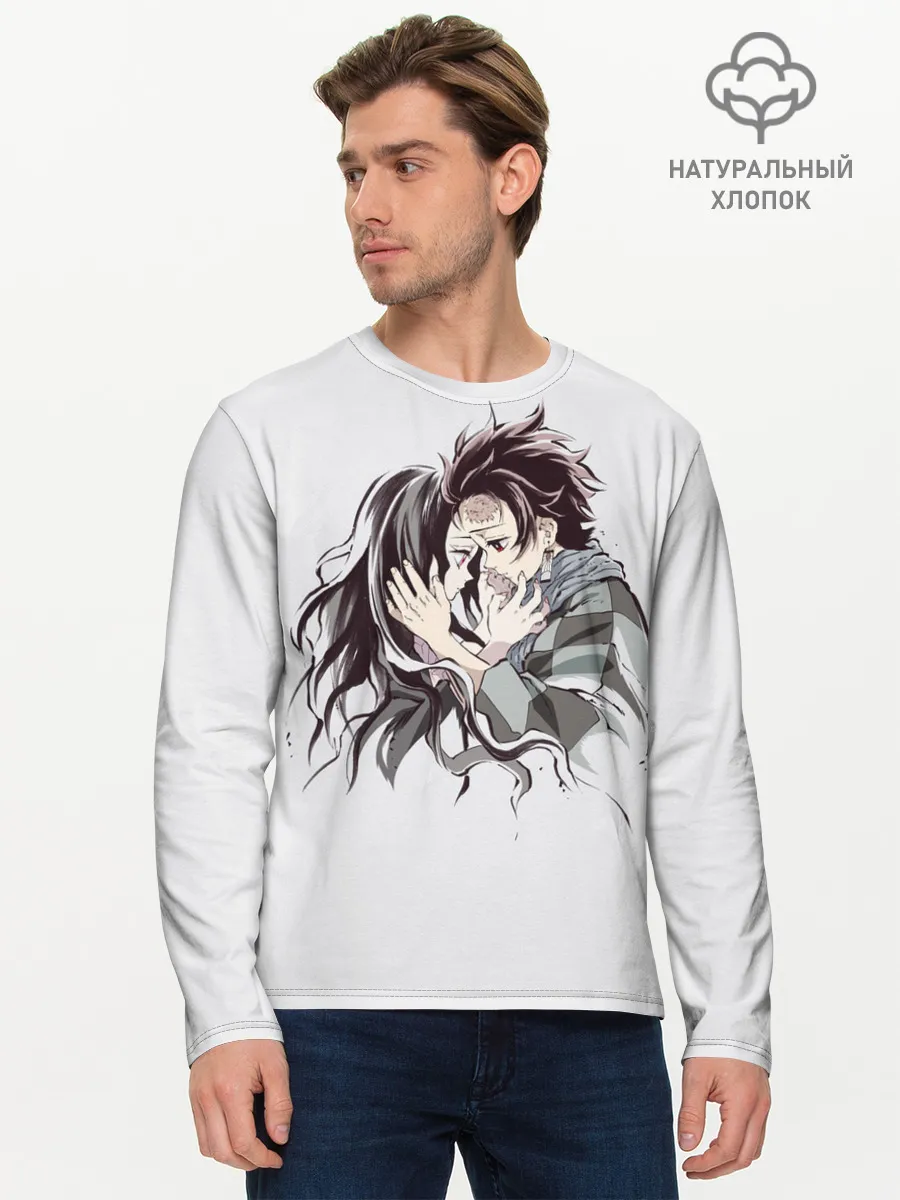 Мужской лонгслив базовый / Kimetsu no Yaiba поцелуйчики