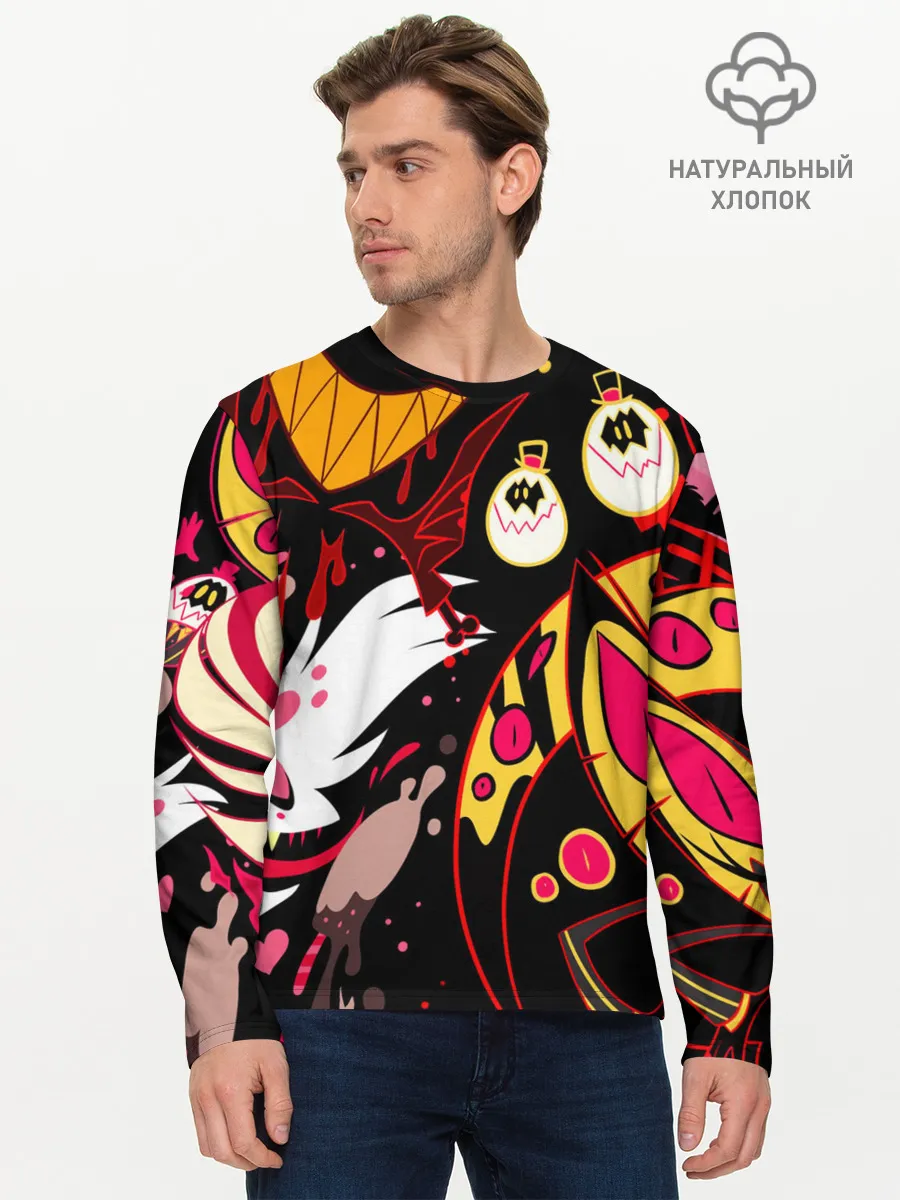 Мужской лонгслив базовый / Hazbin Hotel