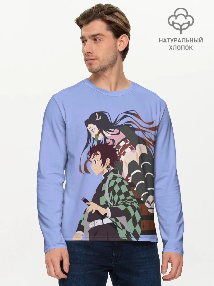 Мужской лонгслив базовый / Tanjirou & Nezuko
