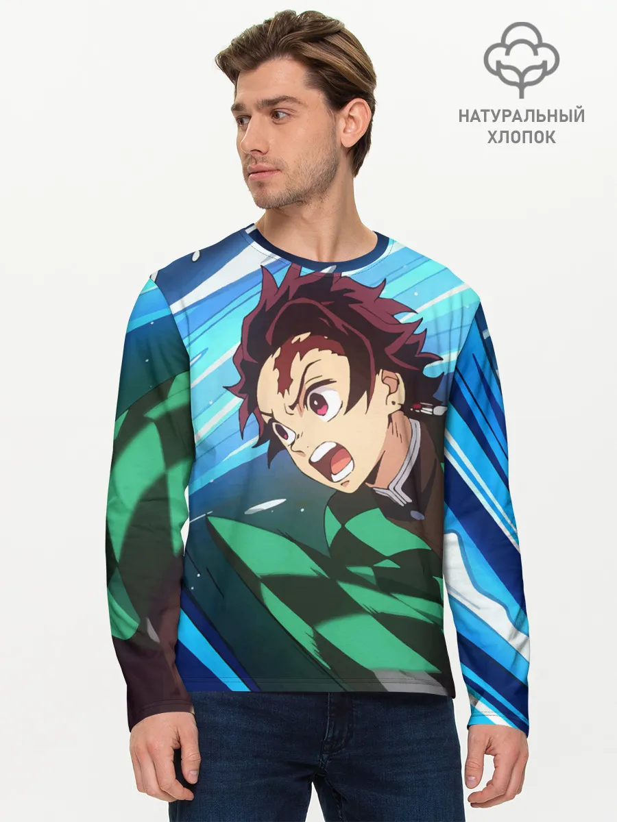 Мужской лонгслив базовый / Клинок рассекающий демонов