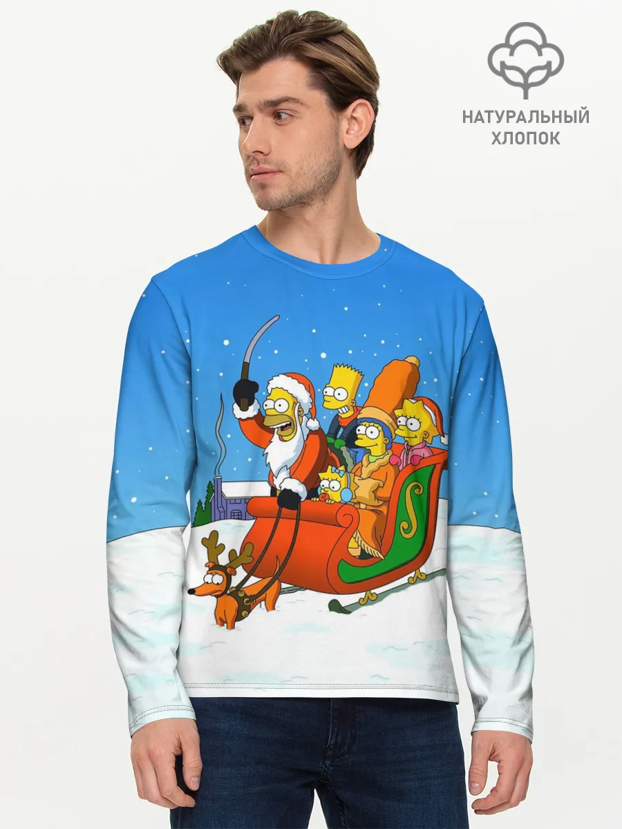 Мужской лонгслив базовый / Simpsons New Year