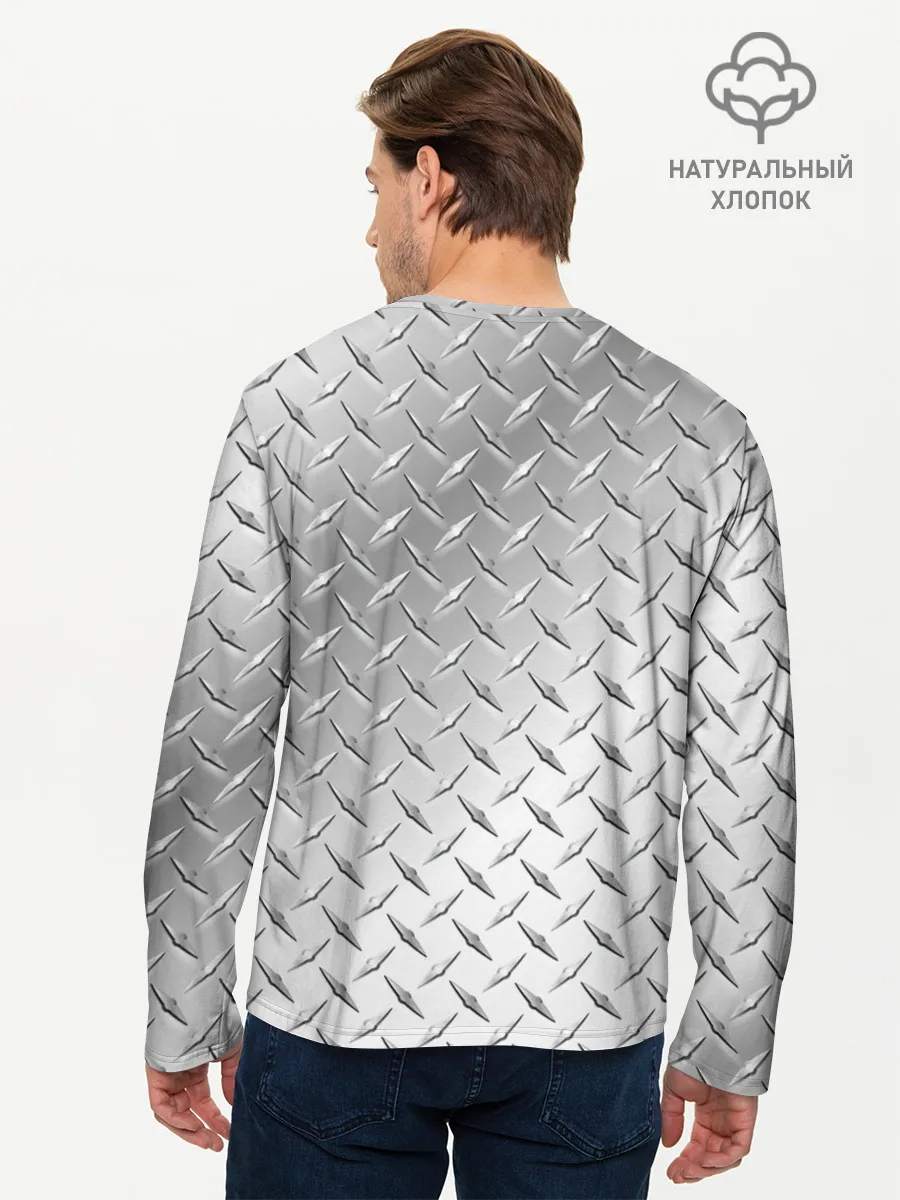 Мужской лонгслив базовый / Рифлёный металл
