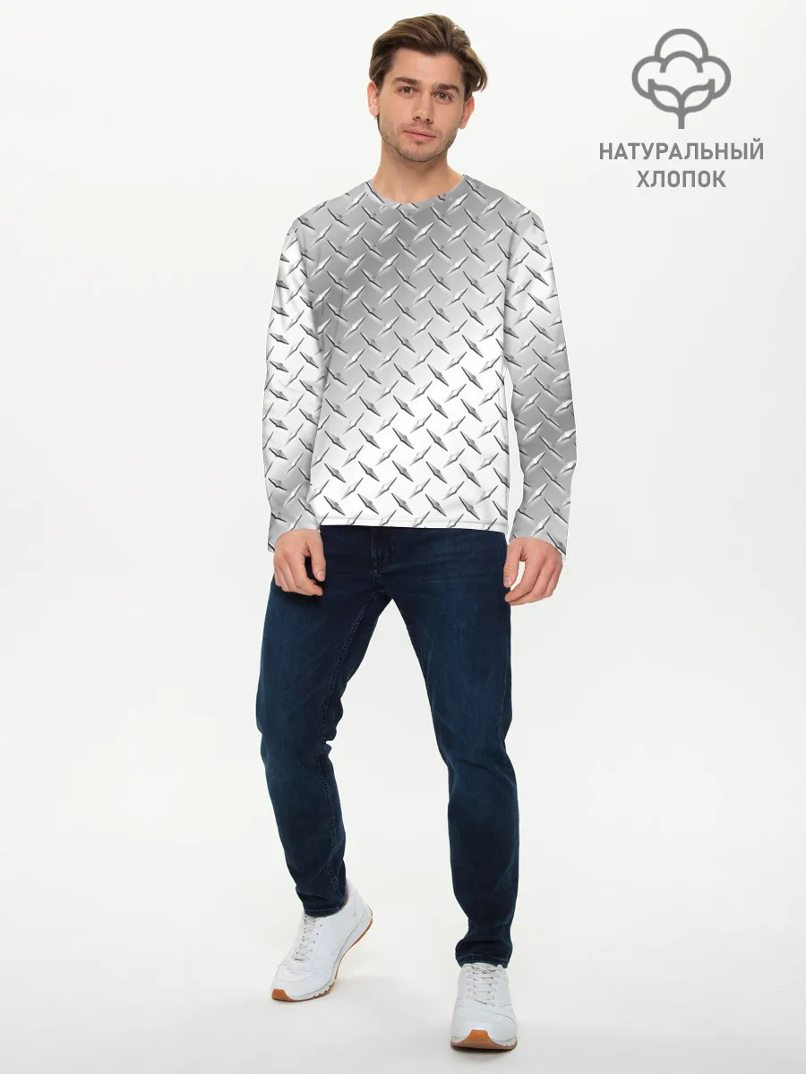 Мужской лонгслив базовый / Рифлёный металл