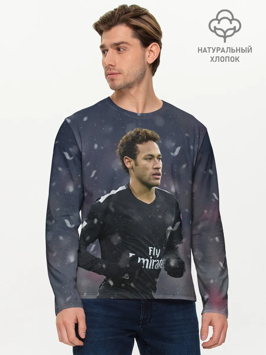 Мужской лонгслив базовый / Неймар ПСЖ