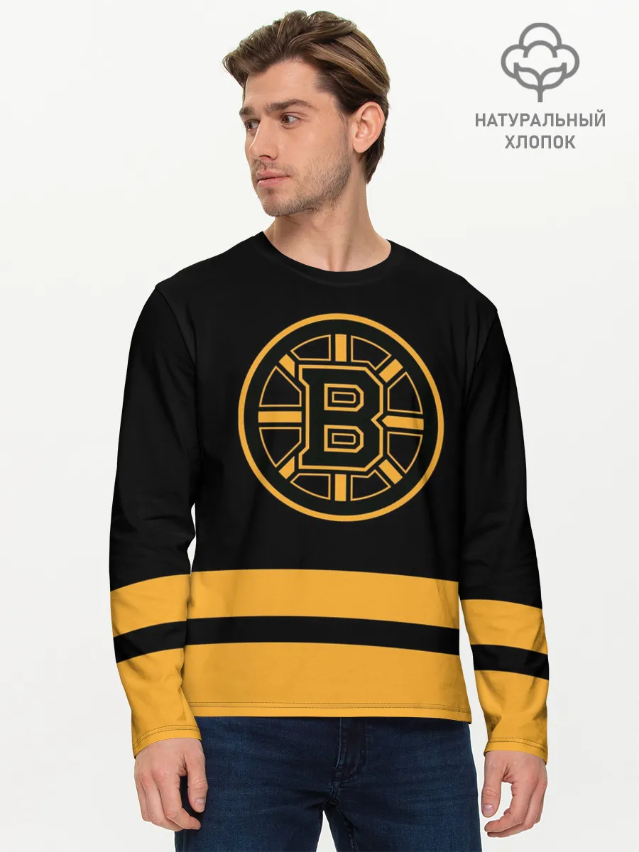 Мужской лонгслив базовый / Бостон Брюинз НХЛ
