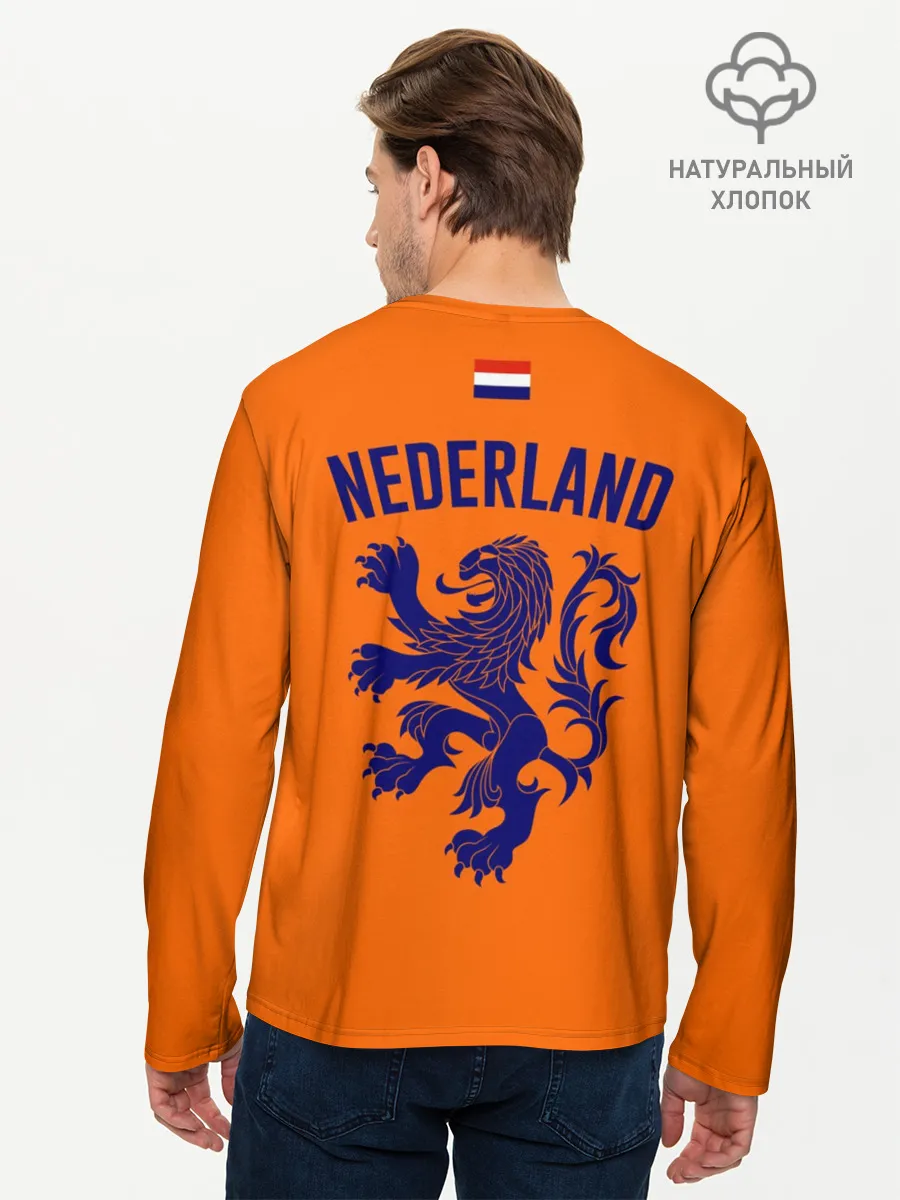 Мужской лонгслив базовый / Сборная Голландии