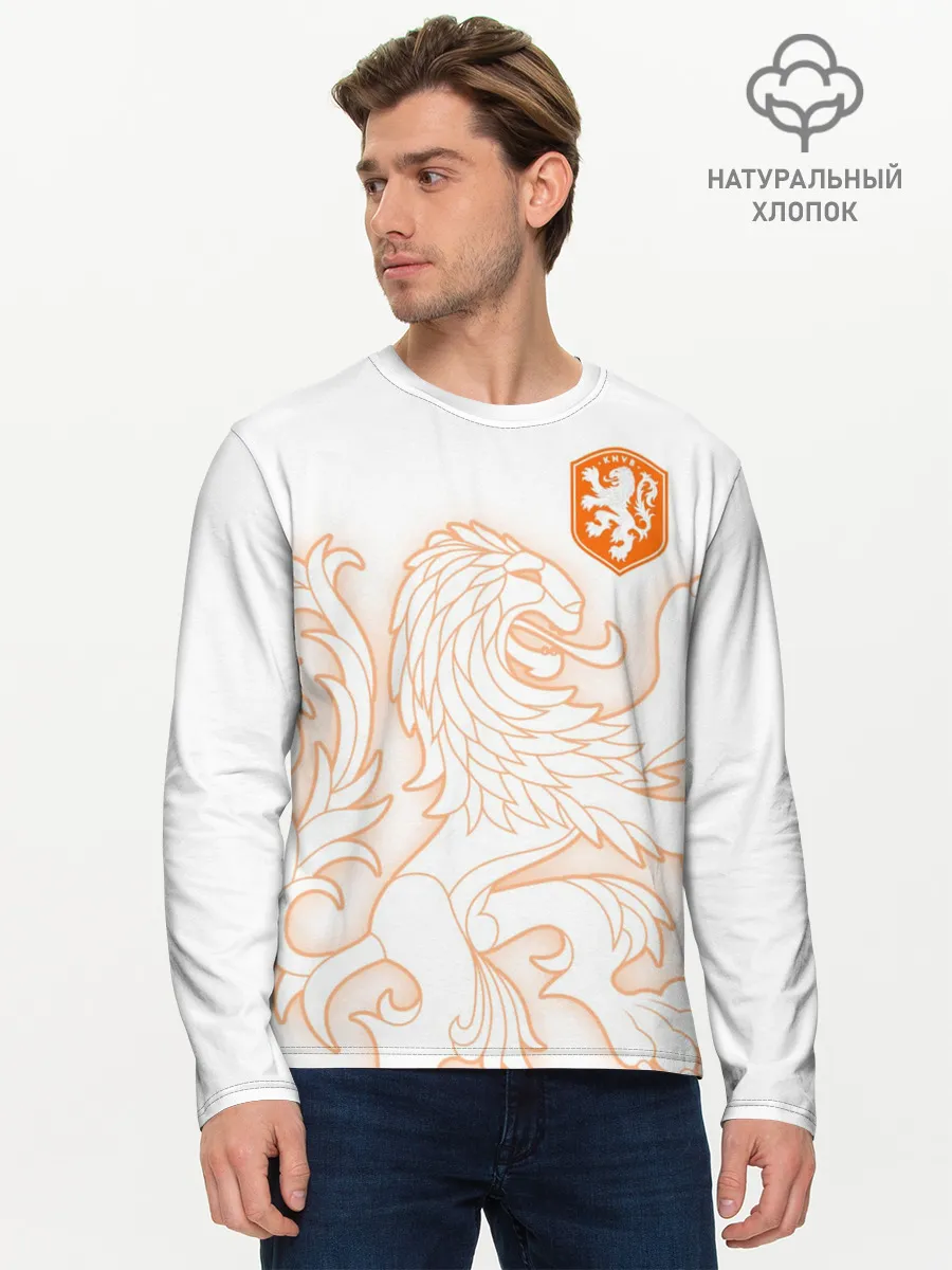 Мужской лонгслив базовый / Сборная Голландии