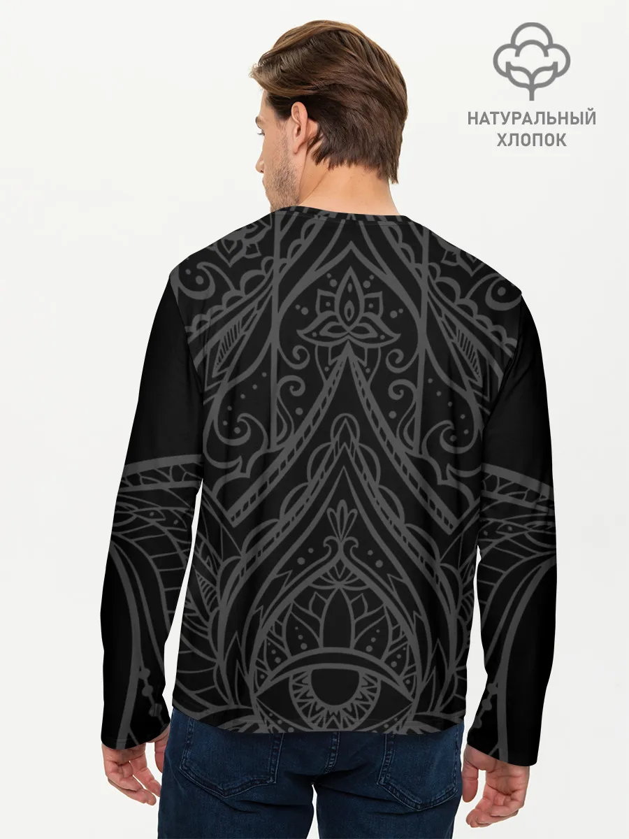 Мужской лонгслив базовый / Рука Будды