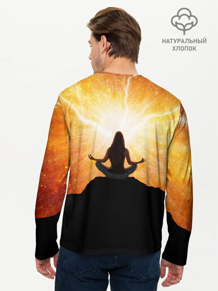 Мужской лонгслив базовый / International Yoga Day